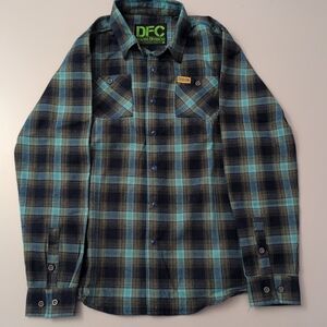 NWOT Dixxon Blue and Black Plaid Shirt Youth